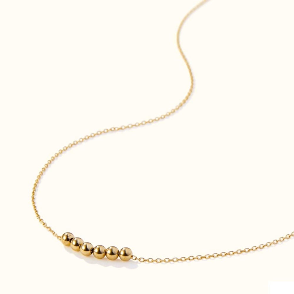 NWOT MEJURI 14K SOLID GOLD BOLD SPHERES NECKLACE